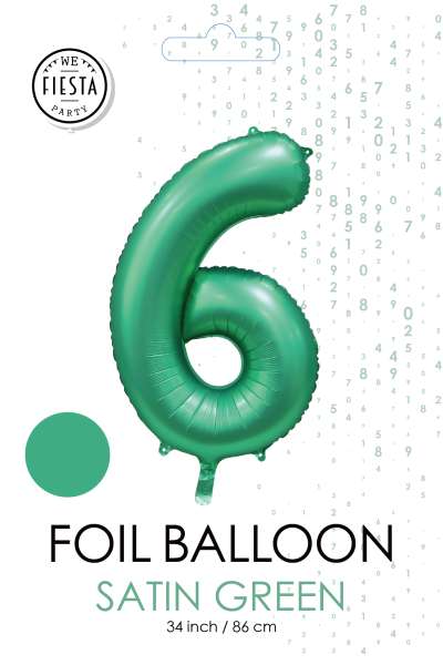 XXL Folienballon Zahl 6 Satin Grün